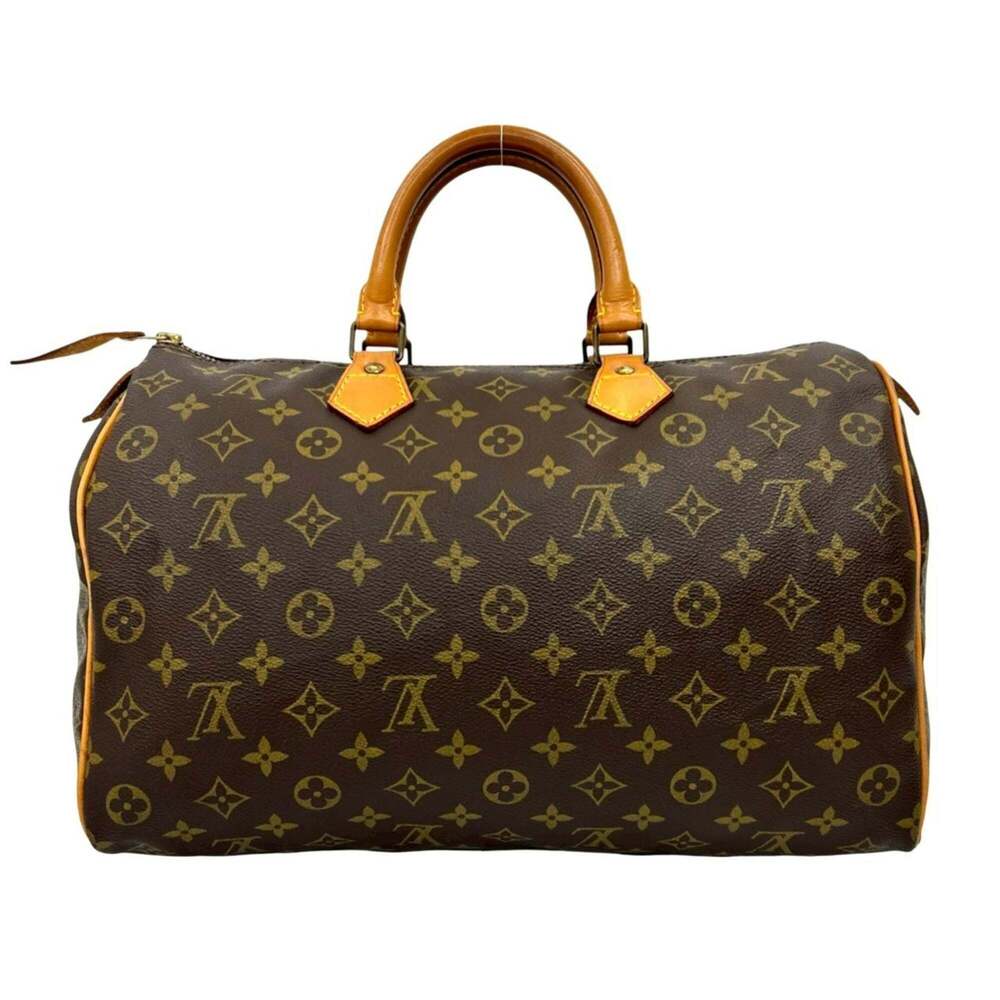 LOUIS VUITTON Brown Monogram Leather Speedy 35 Boston Bag - Picture 2 of 10